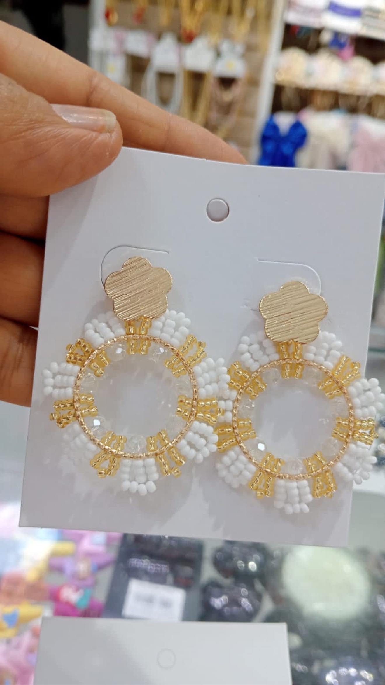 Aretes Aro Blanco Dorado