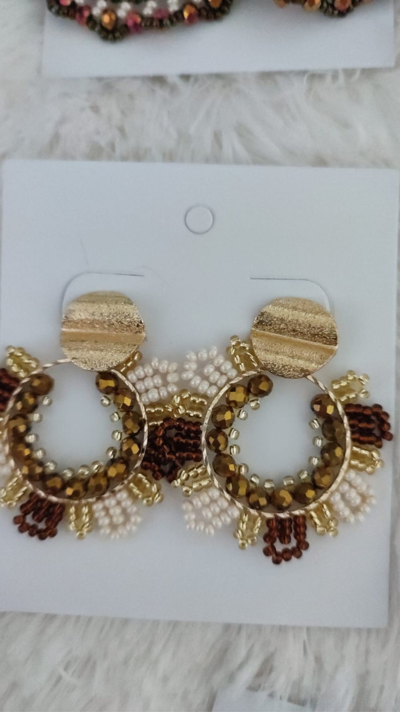 Aretes Aro Marrón Dorado