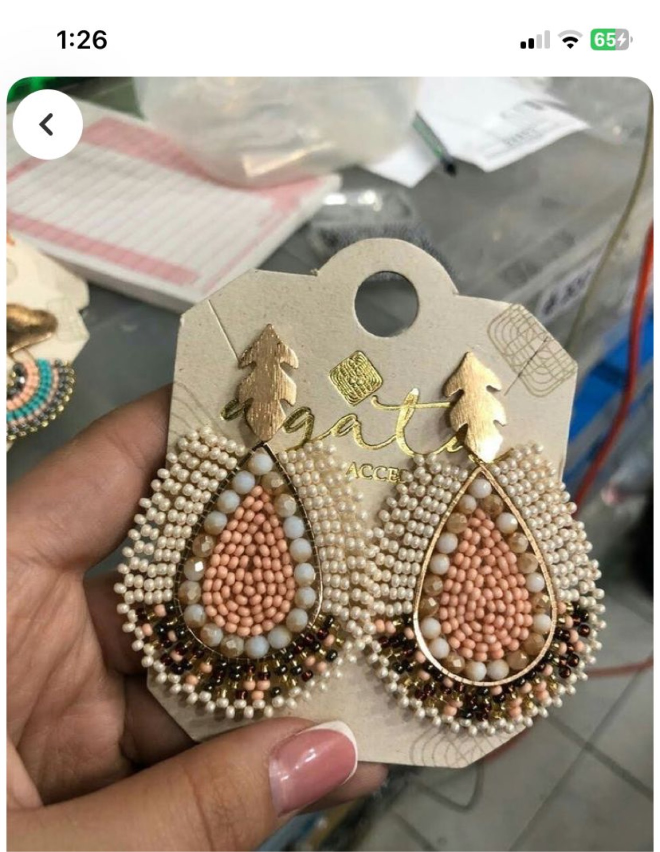 Aretes Lágrima Melocotón